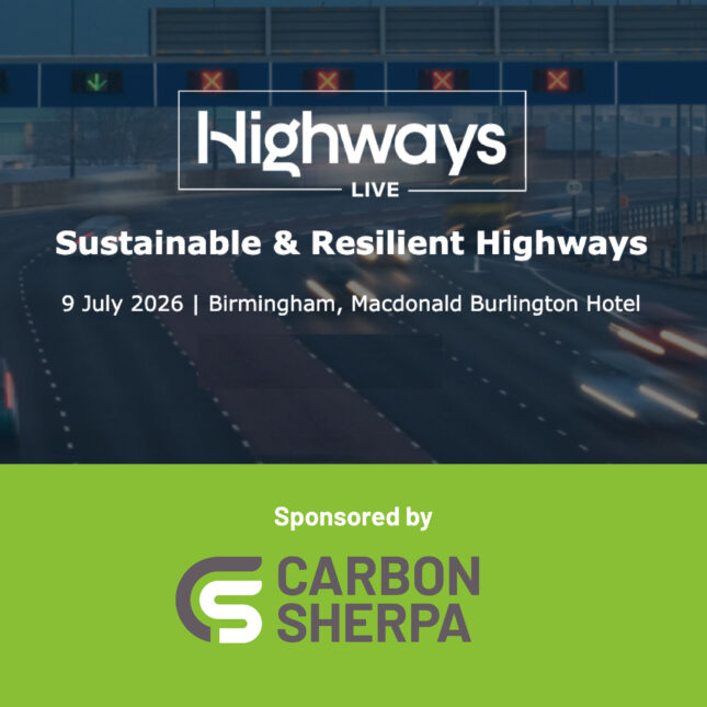 Carbon Sherpa sponsors highways live: sustainable and resilient roads